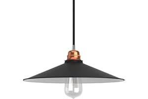 CREATIVE CABLES Pantalla Swing de metal esmaltado para casquillo E27 - Blanco - Negro