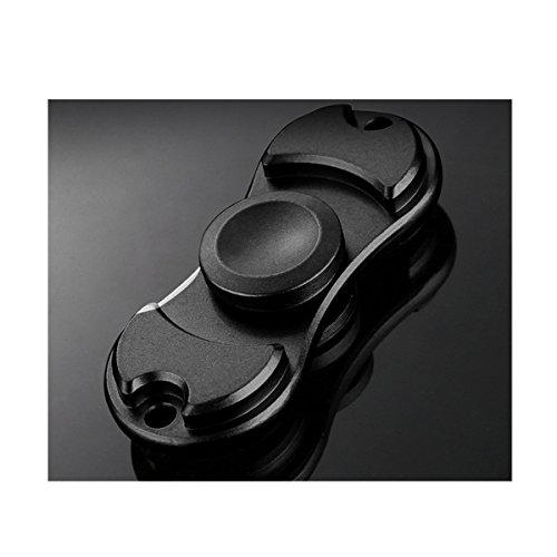 Hand Spinner Stress Relief Toy Aluminum Alloy Hand Spinner Fidget Toy Stress Reducer Focus Anxiety Relief Toys for Killing Time (Black)