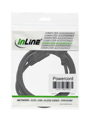 InLine Netzkabel für Notebook (3-polig Kupplung, 2m, Schweiz) schwarz - 2
