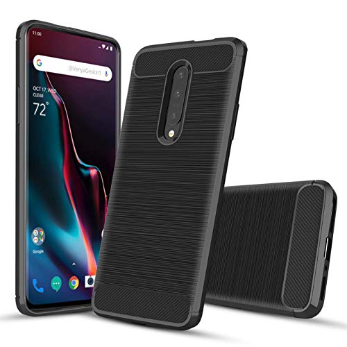 WOW Imagine Rugged Shock Proof Armour Brushed Carbon Fibre Texture Back Case Cover for OnePlus 7 PRO 1+7 Pro