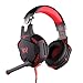 Produktbild niceEshop(TM) EACH G2100 Vibrationsfunktion Professionell PC Laptop Gaming Kopfhörer Spiel mit Mikrofon Stereo Bass LED Licht (Schwarz Rot)
