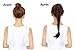 FESHFEN Long Cute Fishtail Braided Ponytail Clip in/on Braided Rope Hair Chignon Drawstring Braid Fishtail Plait Ponytail Hair Extensions Hairpiece 50cm 19 Inch 130g 1B# Natural Black