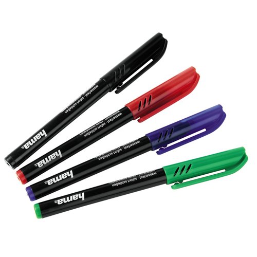 Hama CD/DVD/Blu-ray Markers - Permanentmarker-Set für CD/DVD - Schwarz, Blau, Rot, grün, 00051193