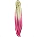 Neverland Straight Ponytail Long Hair Piece Hair Extension With Clips Two Tone Blonde Rose Red
