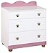 LOVELY BABY WARDROBE CUPBOARD SIDEBOARD PRINCESS WOODEN CHEST OF 3 DRAWERS