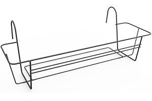 Elho Green Basics Racks Métal 50 - Accessoires pour Balcon & Extérieur - Ø 49.0 x H 19.5 cm - Noir/Anthracite