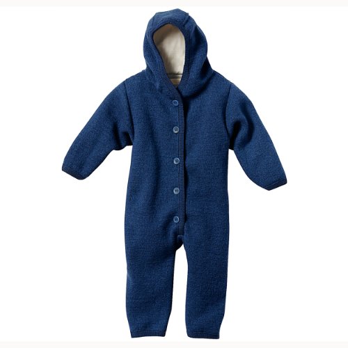 Disana - Walk-Overall, 8-15 months (Height 28-31) (74/80), Marine, 100% Organic Merino Wool