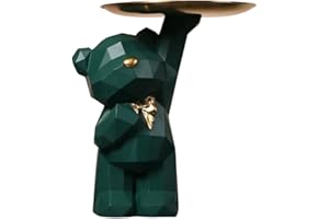 AISEN Svuotatasche del Orso Geometrico, Svuota Tasche da Ingresso Design, Sculture Moderne Design, Statua di Orso in Resina Vassoio Decorativo, Vassoio Portaoggetti, Porta Caramelle da Tavolo