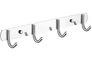 LTLSZRN Appendiabiti da Parete, Ganci Attaccapanni in Acciaio Inox da Muro Moderno Appendiabiti, Ganci Adesivi Bagno Cucina, Ganci per Accappatoio Bagno, Porta Asciugamani Bagno Adesivo, Appendino(4 ganci)