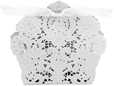 Iware 100pcs Candy Gift Boxes Party Wedding Cake Candy Boxes Chocolate Box Favour White