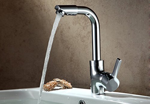 Auralum® 360° Drehbar Wasserfall Mischbatterie Armatur Chrom Wasserhahn für Küche Küchenamatur Waschbecken - 9