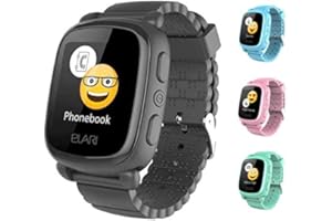 Elari Kids smartwatch with GPS tracker, 2-way audio calls, voice chat, SOS button, bright touchscreen, wrist watch phone for boys and girls KidPhone2 (Black)