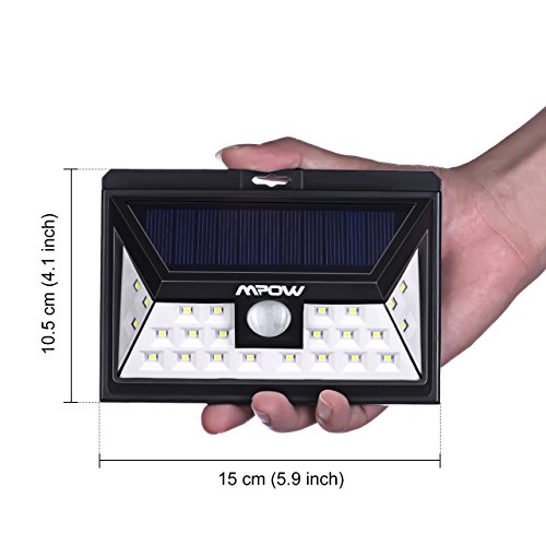 Outdoor Solar-Sicherheits-Licht Solar MPOW 24 LED-Licht drahtloses wasserdicht Sicherheits-Bewegungs-Sensor-Licht für Patio, Deck, Hof, Garten, Auffahrt, Außenwand mit 3 Modi Bewegung aktiviert, Weitwinkel-Sensor - 6