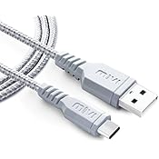 Mivi Nylon Braided Long Type-C to USB A Tough Cable for Smartphones and Many More Type C Devices, 1m (Silver)