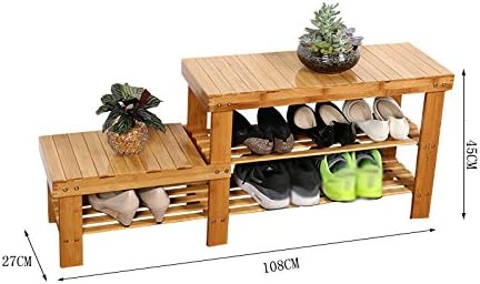 ZHDC® Nanzhu change shoes stool solid wood for high and low for the stool storage stool child-for-shoes stool simple shoe rack shoes stool Saving space ( Color : #2 )