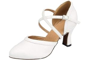 FM2018XSL Latino Scarpe da Ballo per Le Donne Tacco Medio Suola Morbida Indoor ed Outdoor cha-cha Rumba Scarpe da Ballo