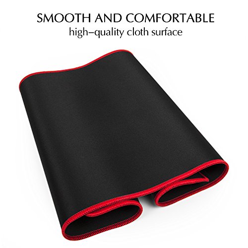 JIALONG Alfombras para Raton Grande Alfombrilla Gaming XL 700x300x3mm lavable base de caucho para Gamers Ordenador  PC y Port  til - Rojo