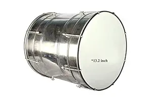 Kannan Musical Instruments Nasic Dhol (S.S), 18 * 13.2, Silver
