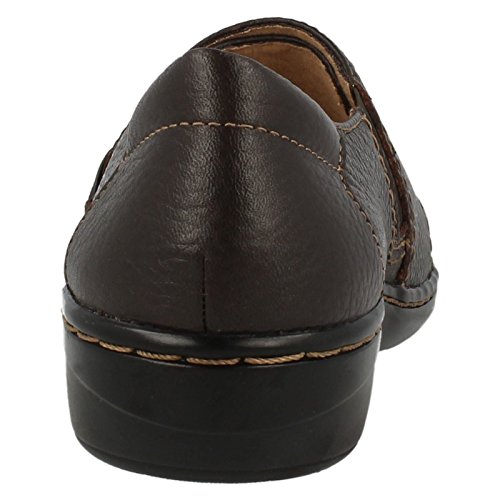 Ladies Clarks Comfortable Everyday Flats Evianna Boa Brown Tumbled Leather Size 7D