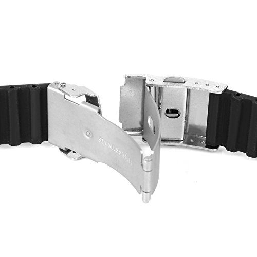 maltonyo17 20 mm schwarz Uhrenarmband Silikon Band Bereitstellung Schnalle Wasserdicht - 5