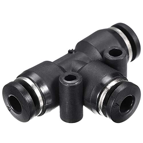 sourcing map Plastic Tee Push to Connect Tube Fittings 4mm or 5/32" od Push Lock 5pcs