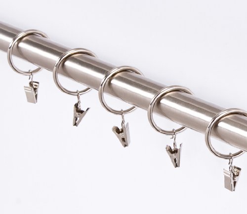 KEEKA 30 Stk. ø 32 mm Edelstahl Gardinenstange Gardinenringe Vorhangringe mit Cliper (Silber) - 4