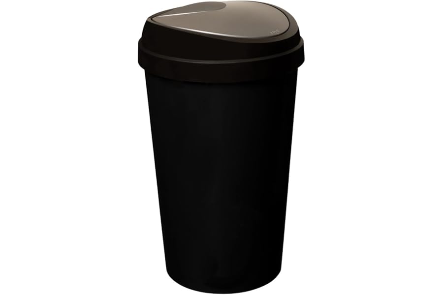 Spectraplast® 50L Top Touch Kitchen Bin Large Indoor Rubbish Bin with Coloured Lids (Black, Blue, Red, Silver, Green, Yellow) – Hands-Free Waste Disposal for Kitchen, Home, Office & Recycling (SILVER)