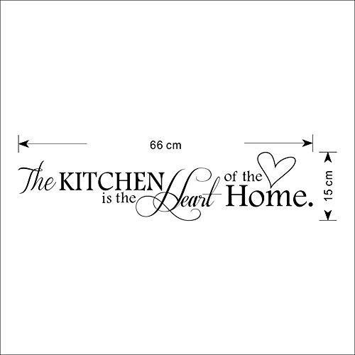 ufengke® „The Kitchen is the Heart of the Home“ Wandtattoo Spruch Zitat, Wandaufkleber Wandbilder für Küche und Esszimmer - 4