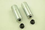 PAIR BMX CHROME STUNT PEGS FOR 14mm AXLE + NUTS 4” (100mm) 40mm DIA GRIND PEGS