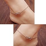 Horaire Fußkettchen Mode Einfach ∞ Symbol Anhänger Legierung FußSchmuck Frau Strand Fußkette Zubehör Ketten,21cm,Silber - 7