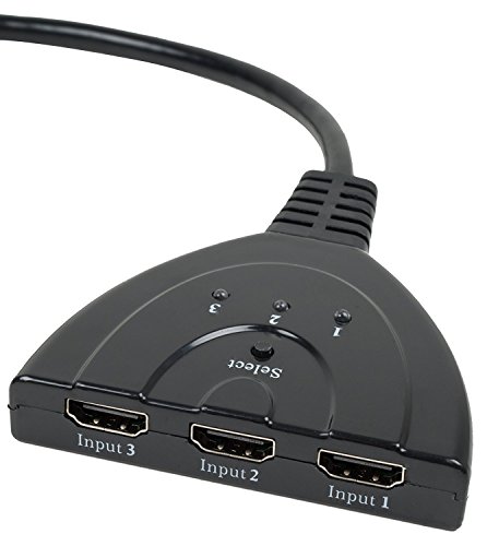 AHOOME 3 Port HDMI-Umschalter-3-auf-1 – Full HD 1080P HDMI Switch Verteiler 3 Port Umschalter Adapter 3 IN / 1 OUT – HDMI Splitter Verteiler für HDTV PC DVD - 5
