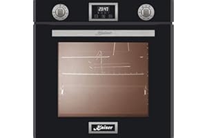 Kaiser EG 6374 Sp Luxus Einbau Gasbackofen Autark,Schwarzes Spiegelglas, 79 L,Einbaubackofen, 2 Funktionen Unterhitze,Grill,Drehspieß,Timer,Umluft,Erdgas,Propan Gas,Backofen Einbau,Gas Backofen