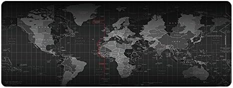Mouse Pad Laptop Pad Keyboard Pad Gaming Mouse Pad, NMKJ Keyboard Mat Laptop Mat Gaming Mouse Mat, Large Size with Stitched Edges Non Slip Rubber Base for Mouse Laptop &amp; Keyboard- Classic World Map