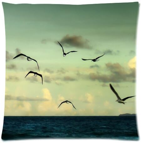 Custom Seagulls Birds Shore Animals Pillowcase Standard Size 18x18 inches Twin Sides Design Cotton Pillow Case