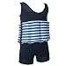 Highdas Kid's Free Learning to Swim Float Suit Adjustable Sun Protection UV Swimsuit for Baby Boys, Navy 1-2 years