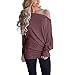 Produktbild Cooljun Damen Loose Fledermausärmel Sweatshirt Sexy Off Shoulder Pullover Casual Strick Oberteile Langarm T-Shirt Tops Frauen