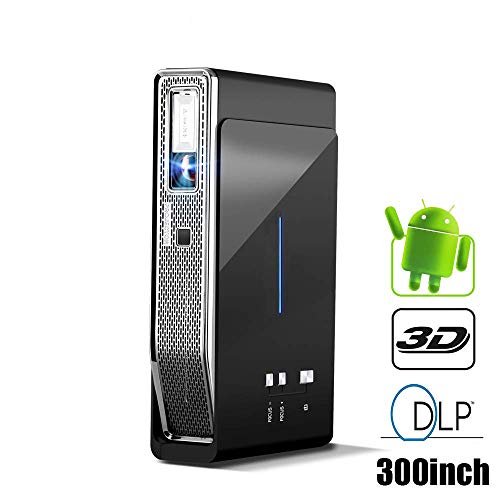 Preisvergleich Produktbild SANRENGXING Mini Beamer, Android Projektor Videoprojektor LED Portable Heimkino Beamer WiFi Bluetooth HDMI / TF / USB Pocket Video Beamer Multi-Bildschirm für Smartphone PC Laptop