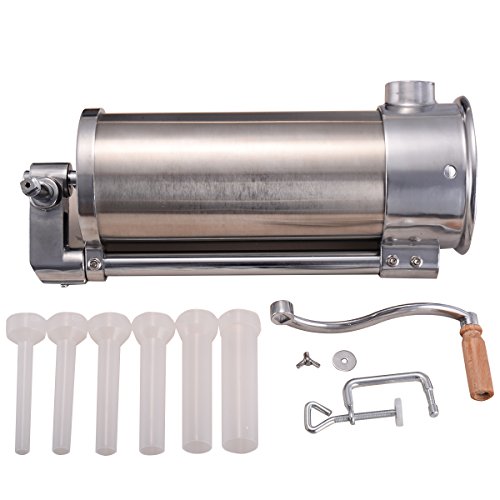 6L Wurstfüller Wurstmaschine Wurstfüllmaschine Wurstspritze Wurstpresse Edestahl inkl. 6 Fülltüllen - 2
