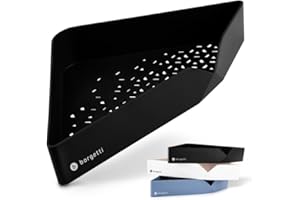 BORGETTI - Eckregal Bad - Schwarz - selbstklebend - Kunststoffablage Bad als Duschablage Ecke ohne Bohren, Bad Accessoires, Duschkörbe & Duschablagen, Bad Organizer oder Gewürzregal