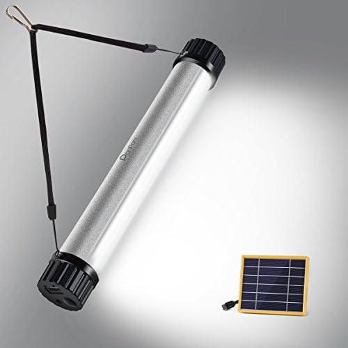 24 LED Built-in Solar Panels Light Stick , Panpany Portable Multi-functional SOS Emergency Light Solar/USB Charge Glow Stick with 7-Level Adjustable Brightness for Bedroom Home Outdoor Hiking Fishing Camping Tent Emergency Cargo Room, Garage Lighting
