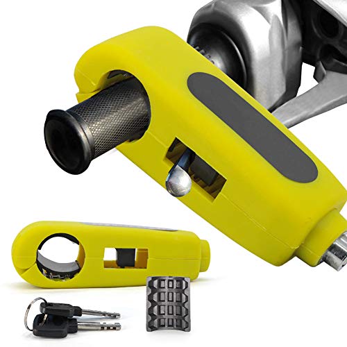 Preisvergleich Produktbild Motorrad Sicherheitsschloss,YuanGu Schloss Sicherheitsschloss Diebstahlsicherung Lenker Gasgriffschloss Fahrrad Roller Moped Und ATV,Gelb