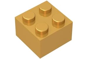 TTEHGB TOY Klassische Steine 2x2, 100 große Steine, kompatibel mit Pieces 3004, kreatives Spielset 100% kompatibel mit Allen großen Steinmarken, Farben:Golden