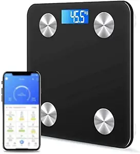 TOAVI Body Fat Scale, Bluetooth Digital Body Fat Balance Bluetooth 4.0 Wireless Smart,79 Related High Precision Data IOS and Android Apps