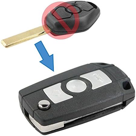 Key Cover Shell Kit Processing Change Remote Control Black 3 Snap Buttons In Blade Folding BMW 1 7 5 3 Series X1 X3 X5 Z4 M3 M5 E38 E39 E46 E53 E83 chiavit RICAMBI Shell Car Keys Spare Logo without Electronic and Transponder