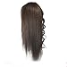 Training Head 100% Real Human Hair Cosmetology Hairdressing Mannequin Manikin Doll (Table Clamp Holder Included)