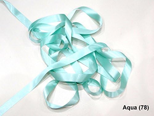 Aqua 15mm Satin Ribbon Double Sided Berisfords 3501 (1 Meter)