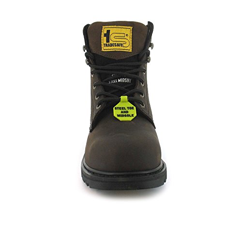 Mens/Gents/Ladies/Womens Brown Steel Toe Cap Boots - Brown - UK SIZE 5