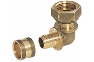 COMAP Raccord PER à glissement - Coude à écrou tournant - Diamètre ⌀16x1,5 mm - Femelle 1/2" (15x21) - Pexy pour Tubes PER - 4294