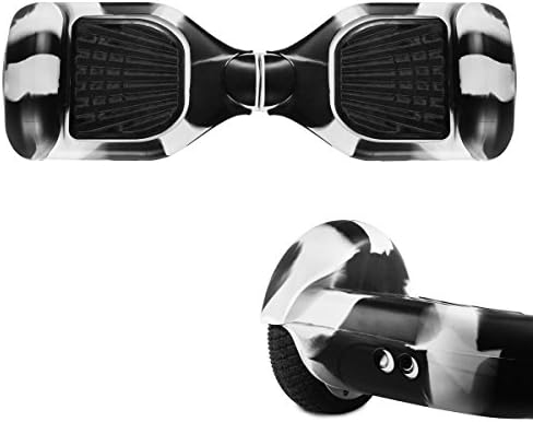 Jansroad Full-Body Silicone Protector Case Cover for 6.5 inch Smart Two Wheels Self Balancing Electric Scooters, Easy Install And Clean (Black and White)