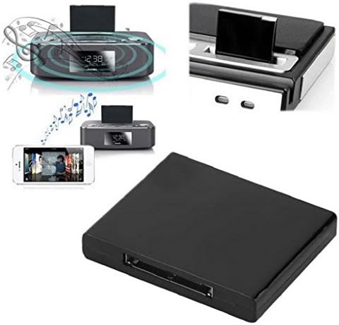 Livecity Bluetooth Audio Adapter for Music Streaming Sound System, Livecity Bluetooth V2.1 A2DP Music Receiver Adapter for iPod iPhone 30-Pin Dock Speaker (Black)